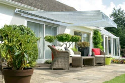 3.5m Half Cassette Manual Awning, Multi Stripe (4.0m Projection)