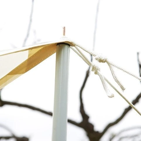 Portable Ivory Shade Sail Kit W/ Poles, Ropes And Pegs - Easy Set Up - Square 5 Portable Ivory Shade Sail Kit W/ Poles, Ropes And Pegs - Easy Set Up - Square - Image 3