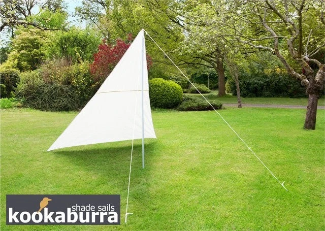 Portable Ivory Wind Break Kit W/ Poles, Ropes And Pegs - Triangle 3 Portable Ivory Wind Break Kit W/ Poles, Ropes And Pegs - Triangle