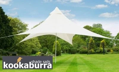 Portable Pyramid Ivory Shade Sail Kit W/ Pole, Ropes And Pegs - Easy Set Up 3 Portable Pyramid Ivory Shade Sail Kit W/ Pole, Ropes And Pegs - Easy Set Up
