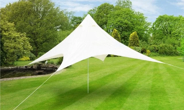Portable Pyramid Ivory Shade Sail Kit W/ Pole, Ropes And Pegs - Easy Set Up 4 Portable Pyramid Ivory Shade Sail Kit W/ Pole, Ropes And Pegs - Easy Set Up - Image 2