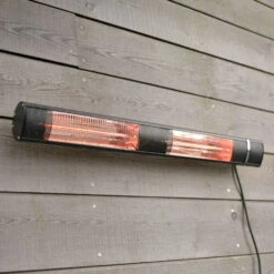 3kW IP44 Wall Mounted Electric Patio Heater Remote Control Black By Heatlab®