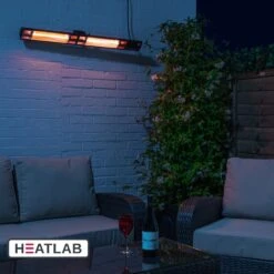 3kW IP44 Wall Mounted Electric Patio Heater Remote Control Black By Heatlab® 9 3kW IP44 Wall Mounted Electric Patio Heater Remote Control Black By Heatlab® -Primrose pr0000007751 card3 lg