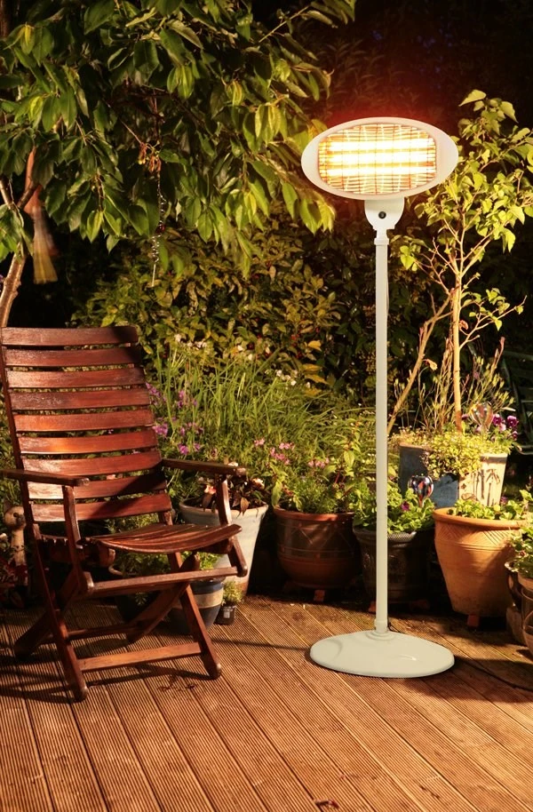 Freestanding Electric Quartz Bulb Patio Heater In White| Heatlab® 5 Freestanding Electric Quartz Bulb Patio Heater In White| Heatlab® - Image 3