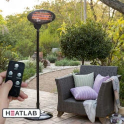 Freestanding Electric Quartz Bulb Patio Heater W/ Remote | Heatlab® -Primrose pr0000007893 card11 lg