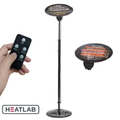 Freestanding Electric Quartz Bulb Patio Heater W/ Remote | Heatlab® -Primrose pr0000007893 card9 lg