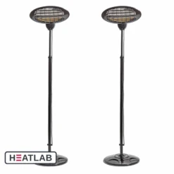 2kW IPX4 Freestanding Electric Quartz Patio Heater W/ Remote | Heatlab® 15 2kW IPX4 Freestanding Electric Quartz Patio Heater W/ Remote | Heatlab® -Primrose pr0000007894