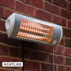 1.8kW IPX4 Wall Mounted Quartz Bulb Electric Patio Heater With 3 Power Settings By Heatlab® -Primrose pr0000007931 card3 lg