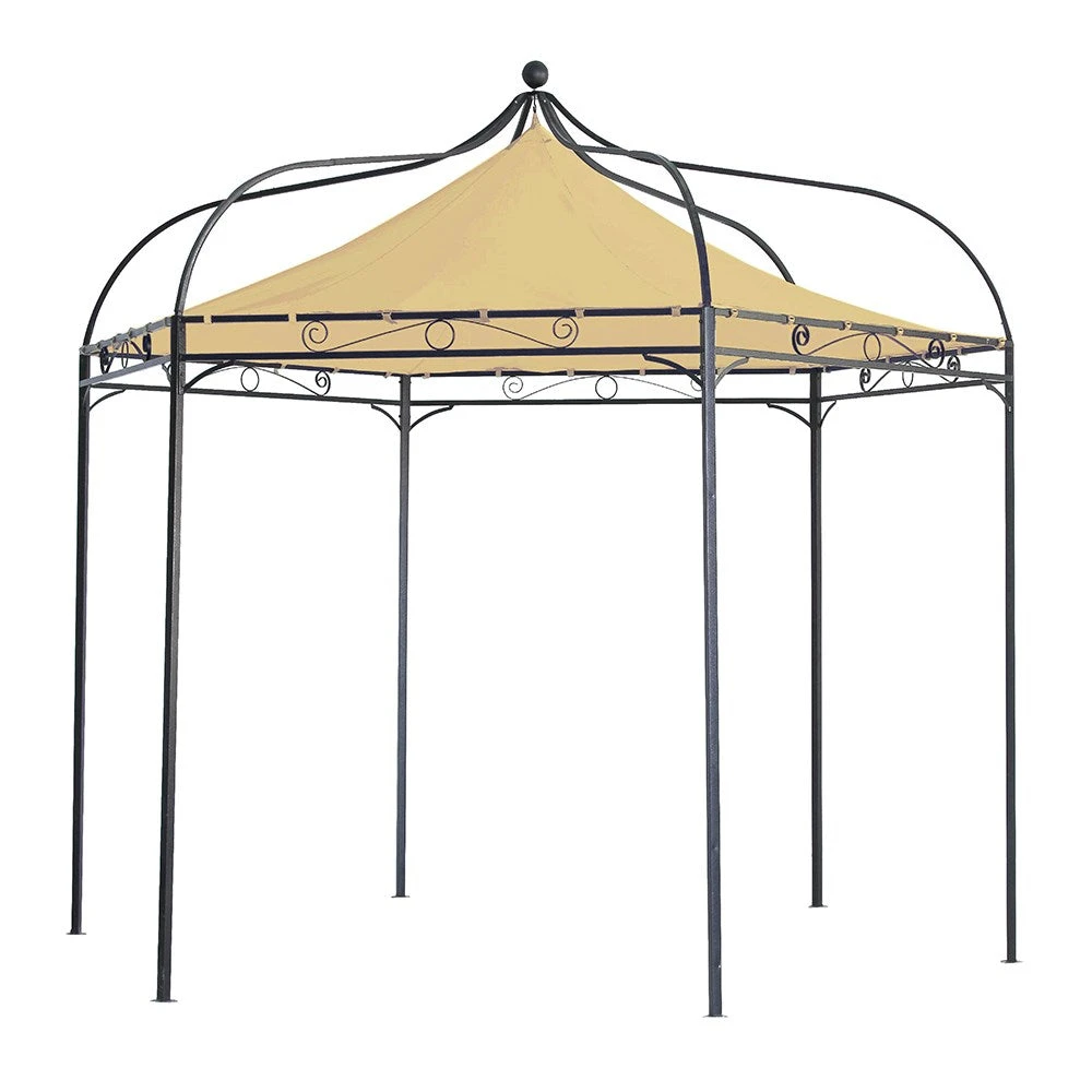 Harlington Deluxe Steel Frame Gazebo With Roof Canopy In Sand 3 Harlington Deluxe Steel Frame Gazebo With Roof Canopy In Sand