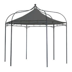 Harlington Deluxe Steel Frame Gazebo With Roof Canopy In Charcoal