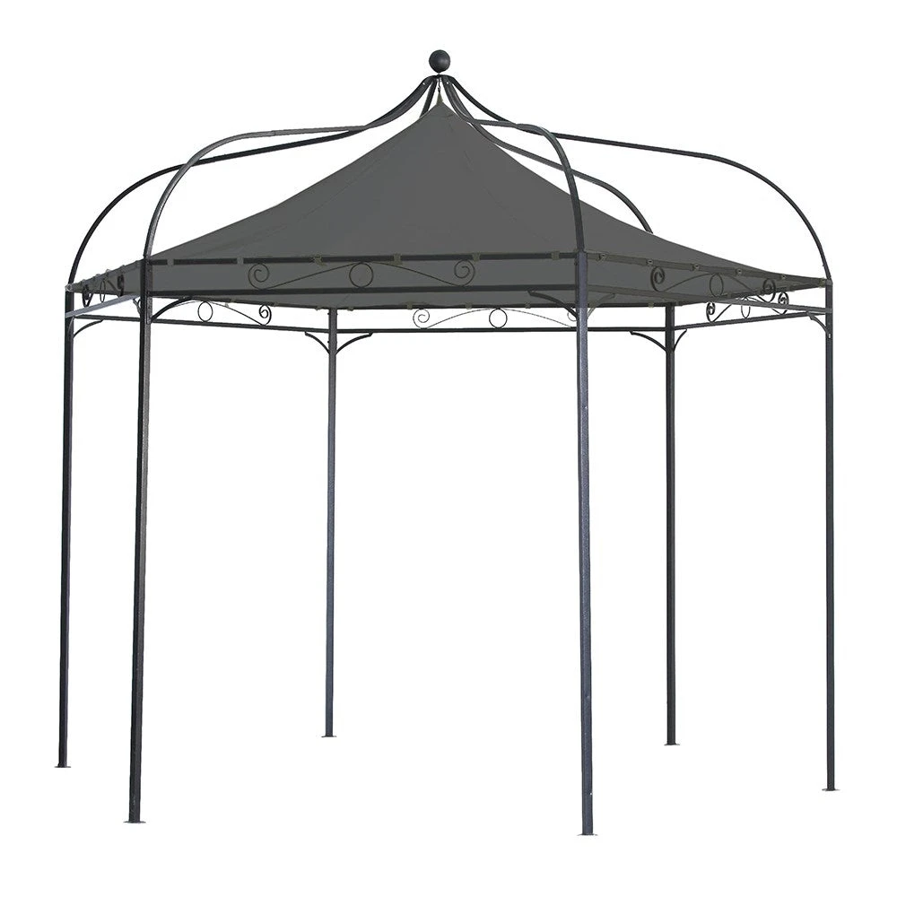 Harlington Deluxe Steel Frame Gazebo With Roof Canopy In Charcoal 3 Harlington Deluxe Steel Frame Gazebo With Roof Canopy In Charcoal