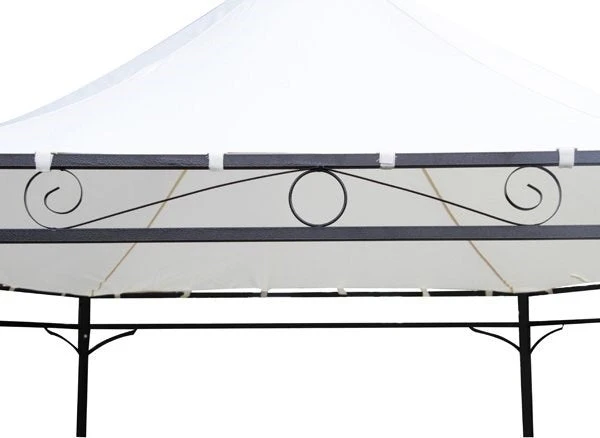 Harlington Deluxe Steel Frame Gazebo With Roof Canopy In Sand 4 Harlington Deluxe Steel Frame Gazebo With Roof Canopy In Sand - Image 2