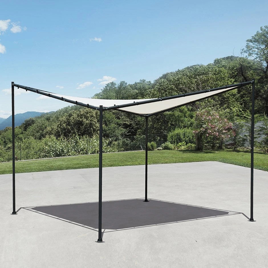 3.5M Square Portable Steel Frame With Ivory Sail Shade 3 3.5M Square Portable Steel Frame With Ivory Sail Shade