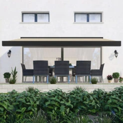 5.0M Deluxe Wireless Full Cassette Electric Awning With Lights (Charcoal Cassette) | Ivory -Primrose pr0000061628 card4 lg 3