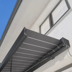 3.0M Deluxe Wireless Full Cassette Electric Awning With Lights (Charcoal Cassette) | Pin Stripe Grey 12 3.0M Deluxe Wireless Full Cassette Electric Awning With Lights (Charcoal Cassette) | Pin Stripe Grey -Primrose pr0000061634 card2 lg 1